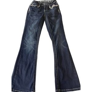 Answer Me Rhinestone Bootcut Jeans